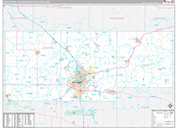 Cedar Rapids Metro Area Wall Map Premium Style 2026
